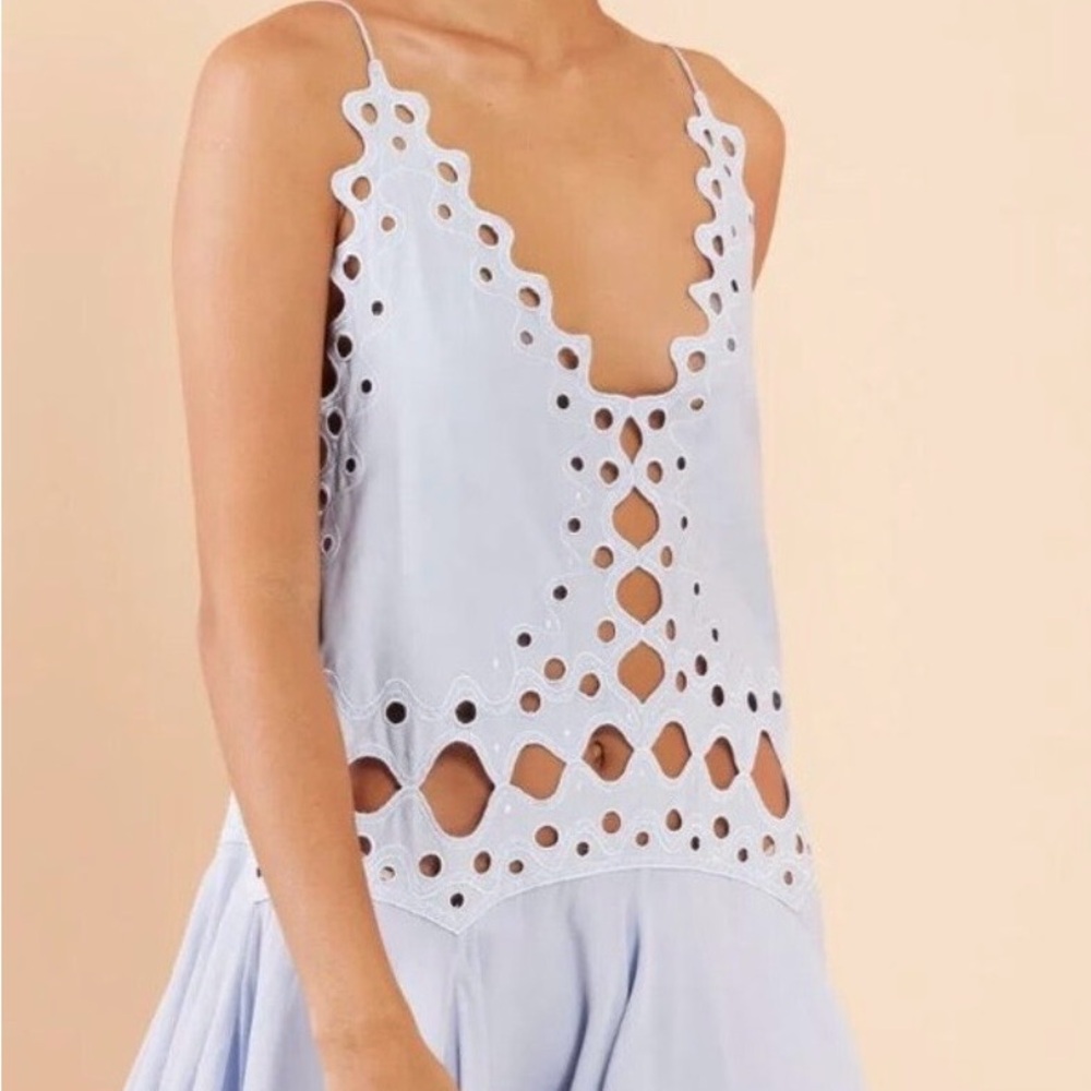 Magali Pascal Blue Eyelet Dress